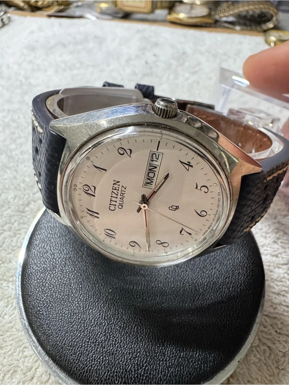 Citizen Silver Dial Watch with Black Strap
